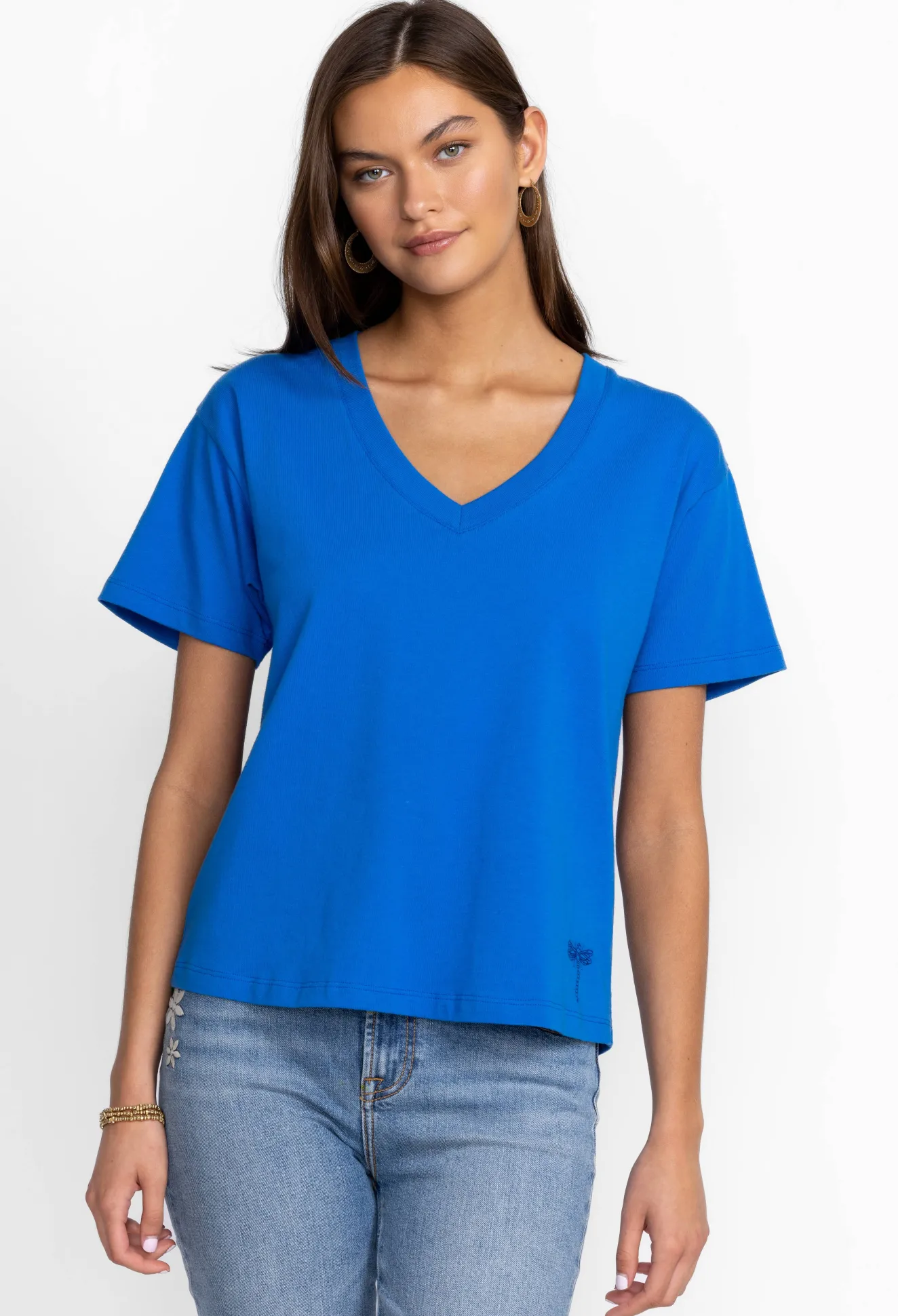 Women Johnny Was Organic Cotton Drop Shoulder Tee