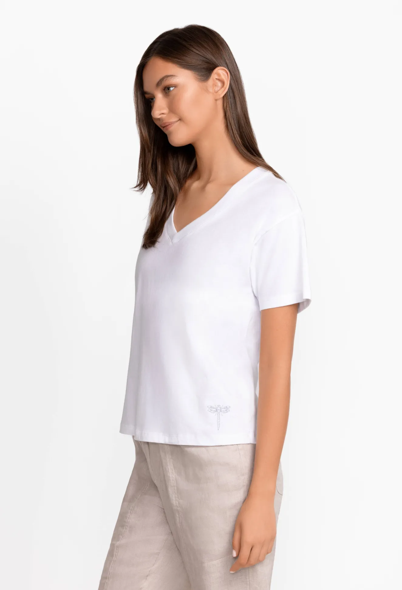 Women Johnny Was Organic Cotton Drop Shoulder Tee