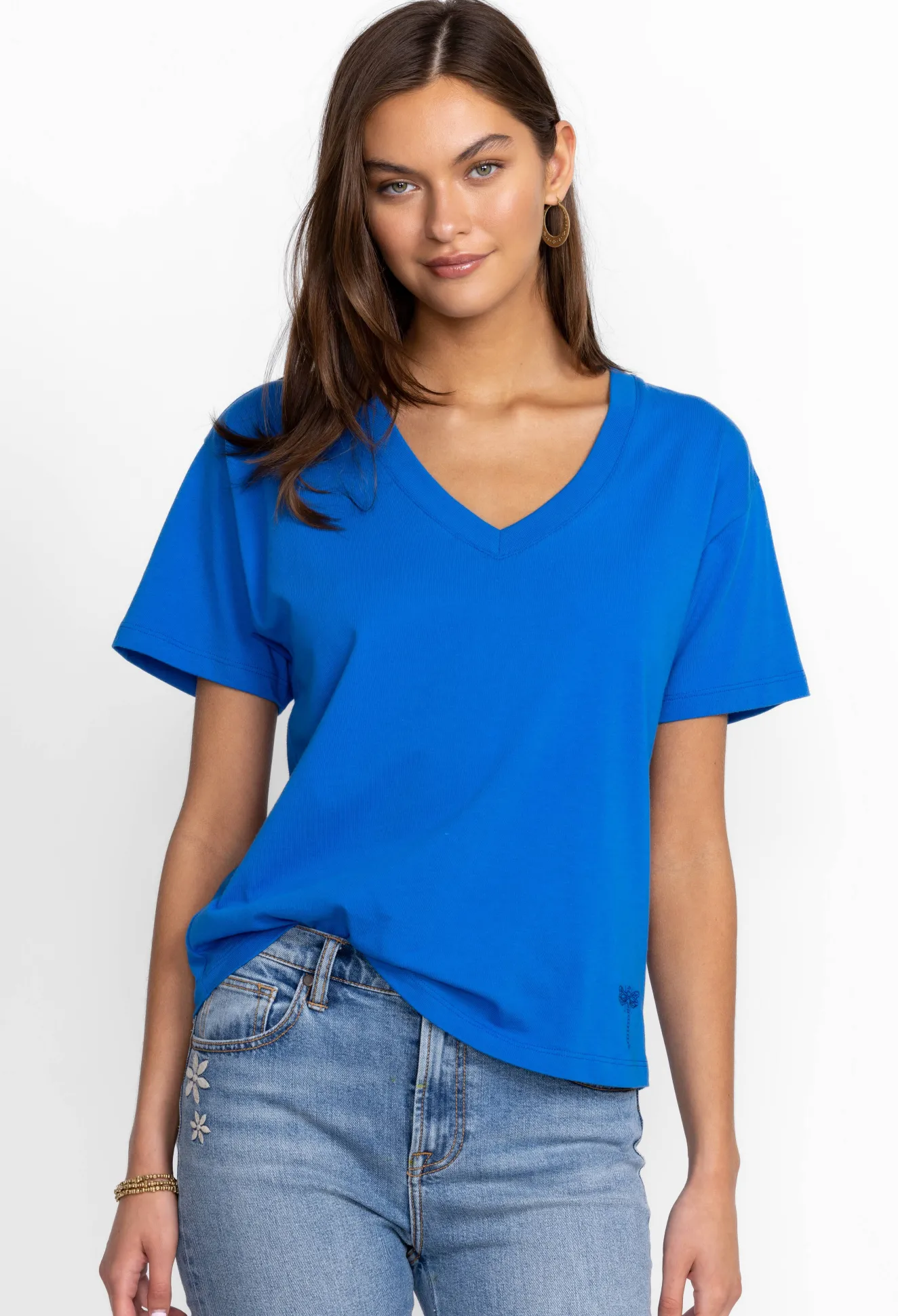 Women Johnny Was Organic Cotton Drop Shoulder Tee