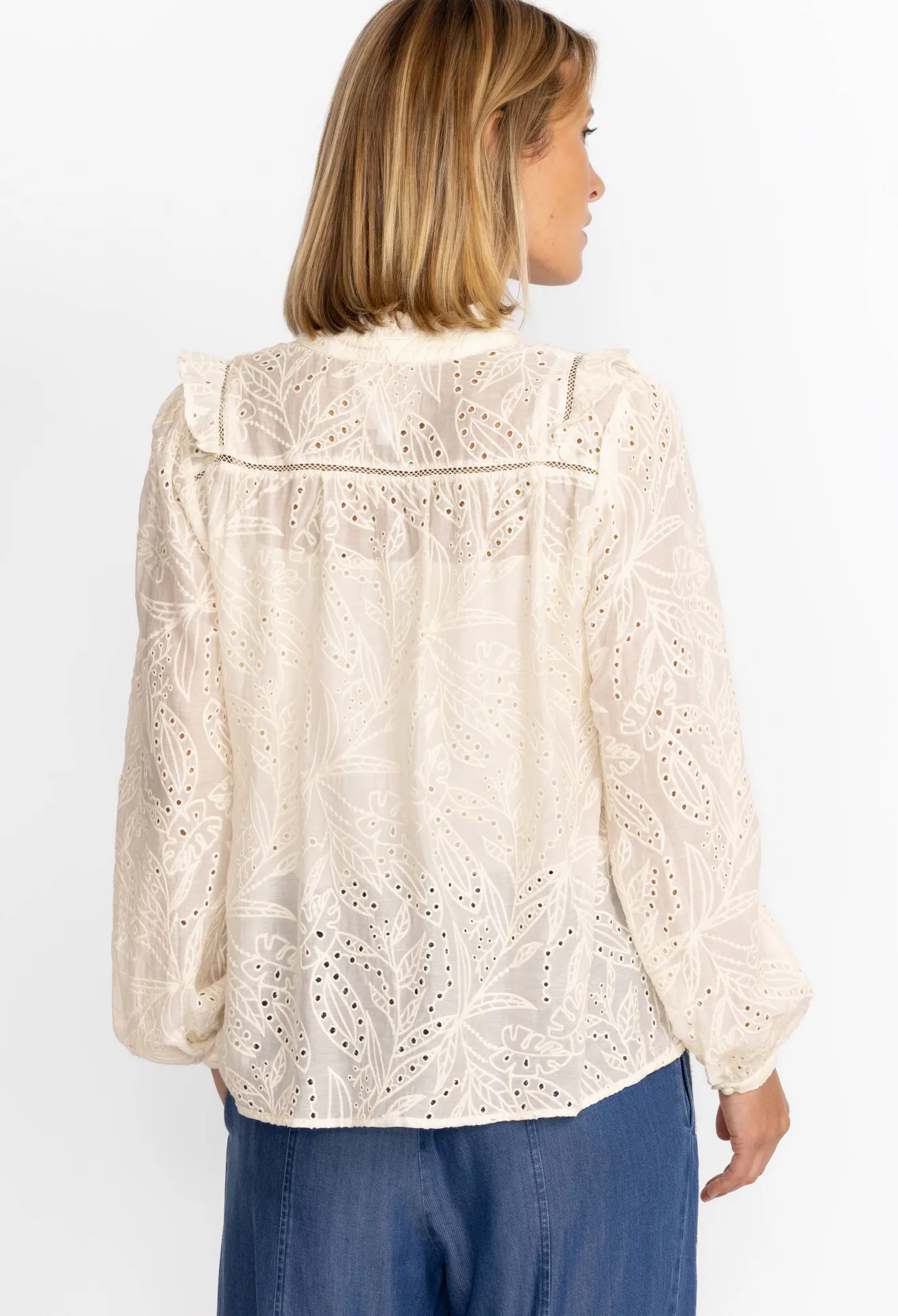 Women Johnny Was Palmas Ricas Eyelet Blouse