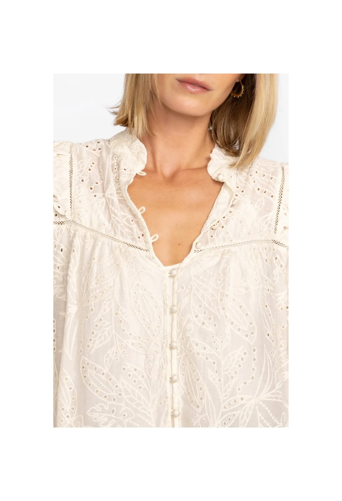 Women Johnny Was Palmas Ricas Eyelet Blouse