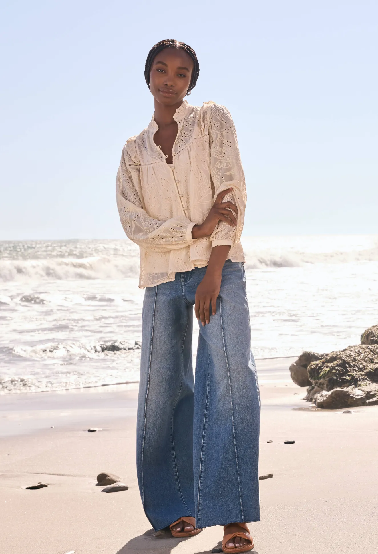 Women Johnny Was Palmas Ricas Eyelet Blouse