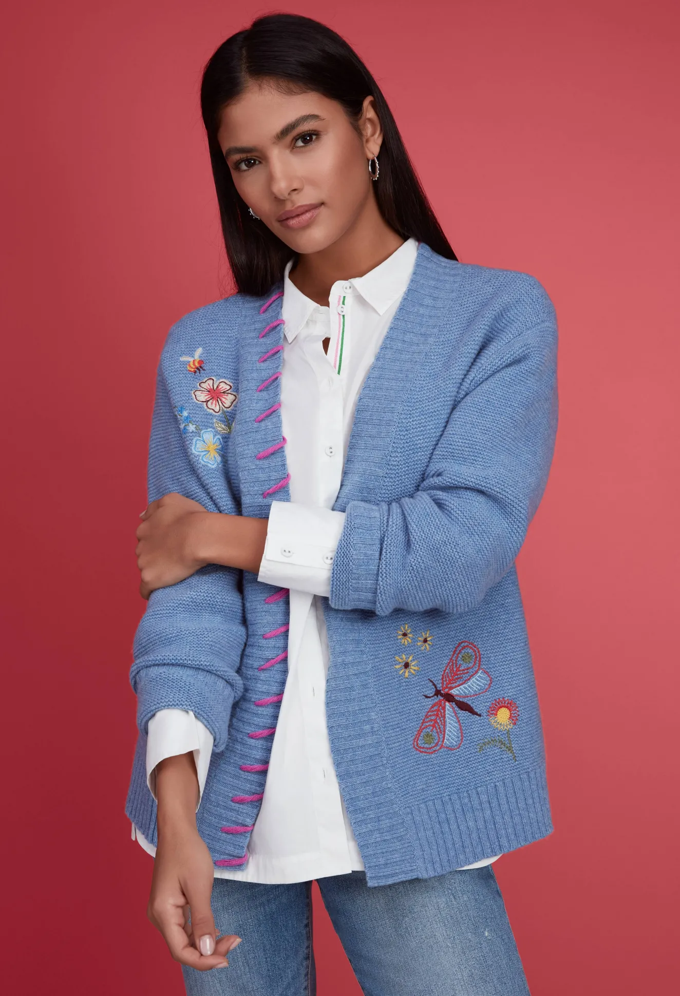 Women Johnny Was Poplin Relaxed Pocket Shirt