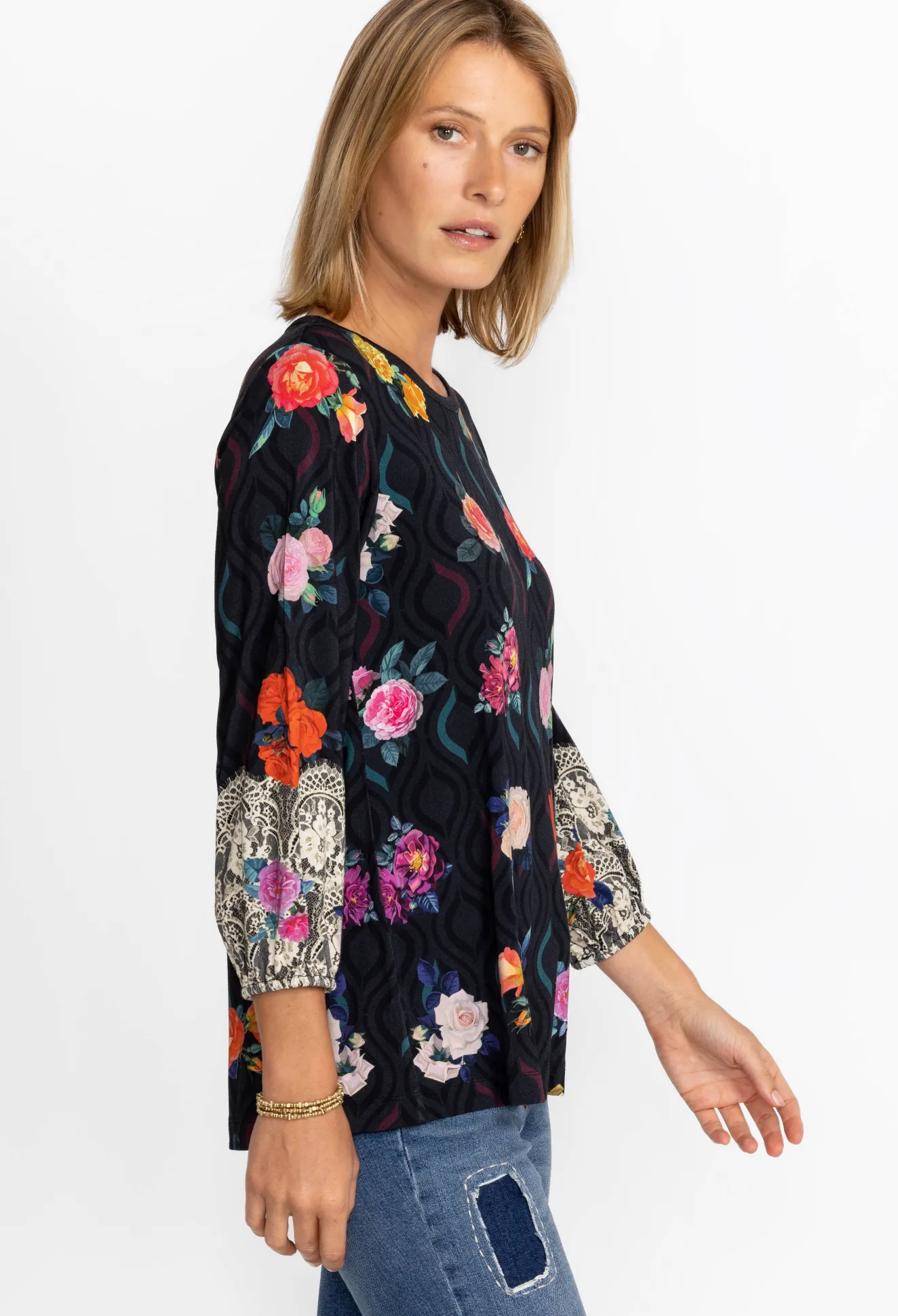 Women Johnny Was Puff Sleeve Top