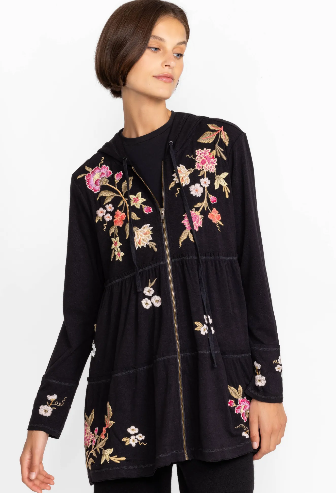 Women Johnny Was Quinn Cozy Tiered Hoodie