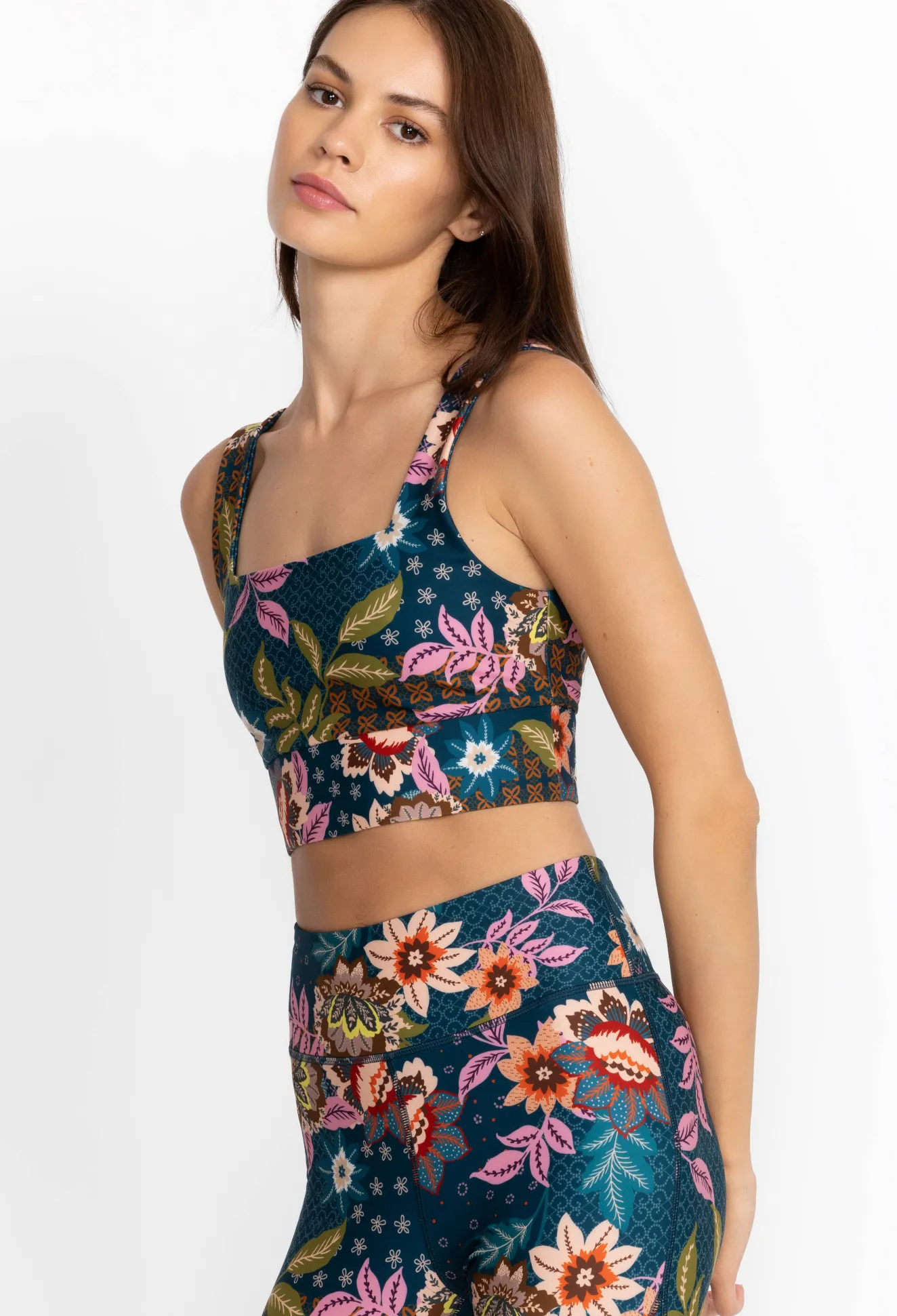 Women Johnny Was Reversible Square Neck Sports Bra