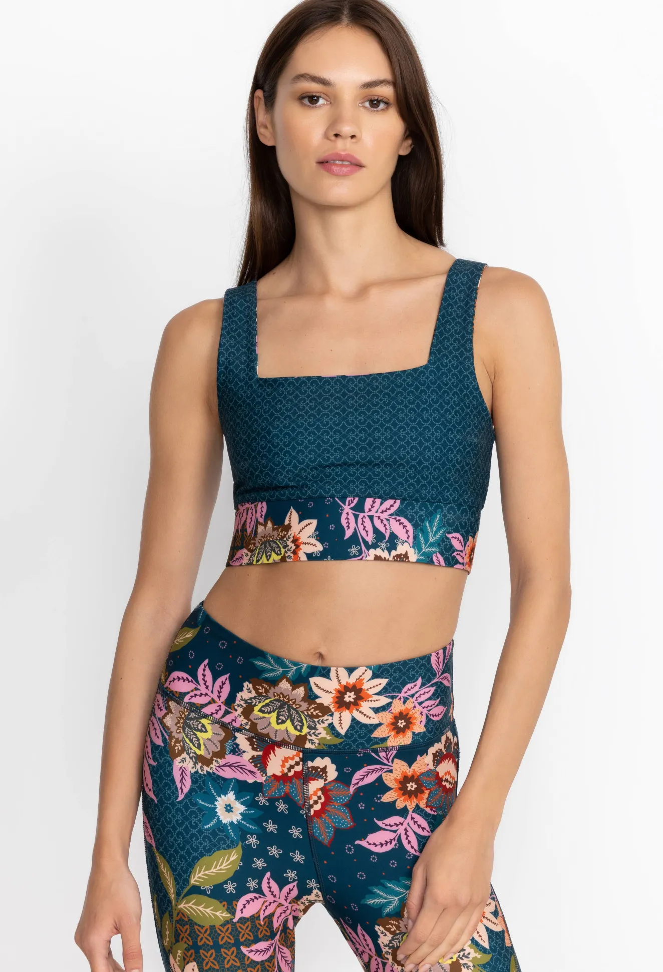 Women Johnny Was Reversible Square Neck Sports Bra