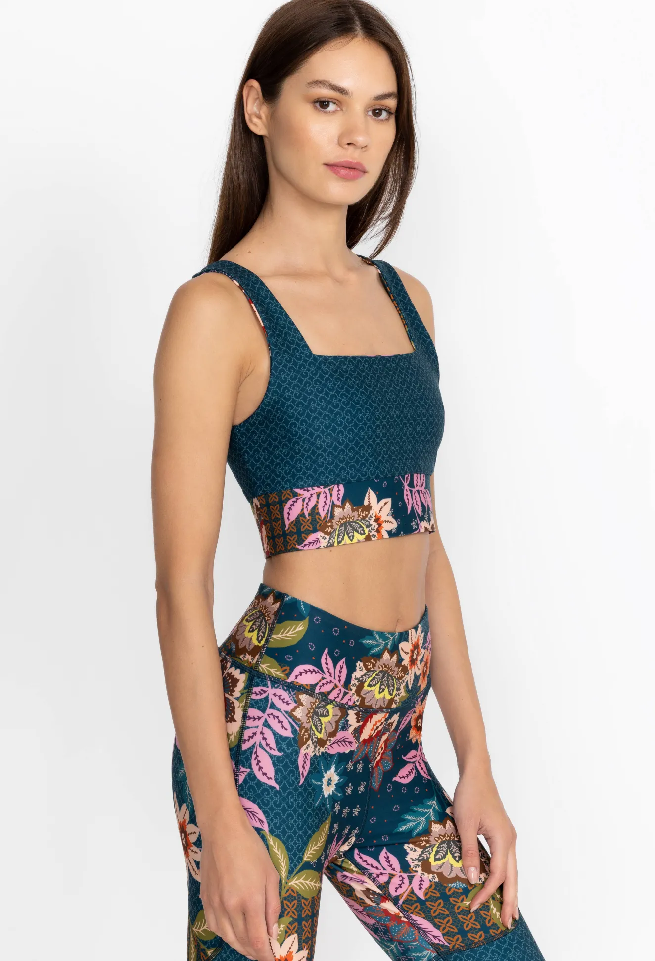 Women Johnny Was Reversible Square Neck Sports Bra