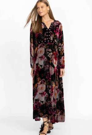 Women Johnny Was Rosa Velvet Front Notch Dress