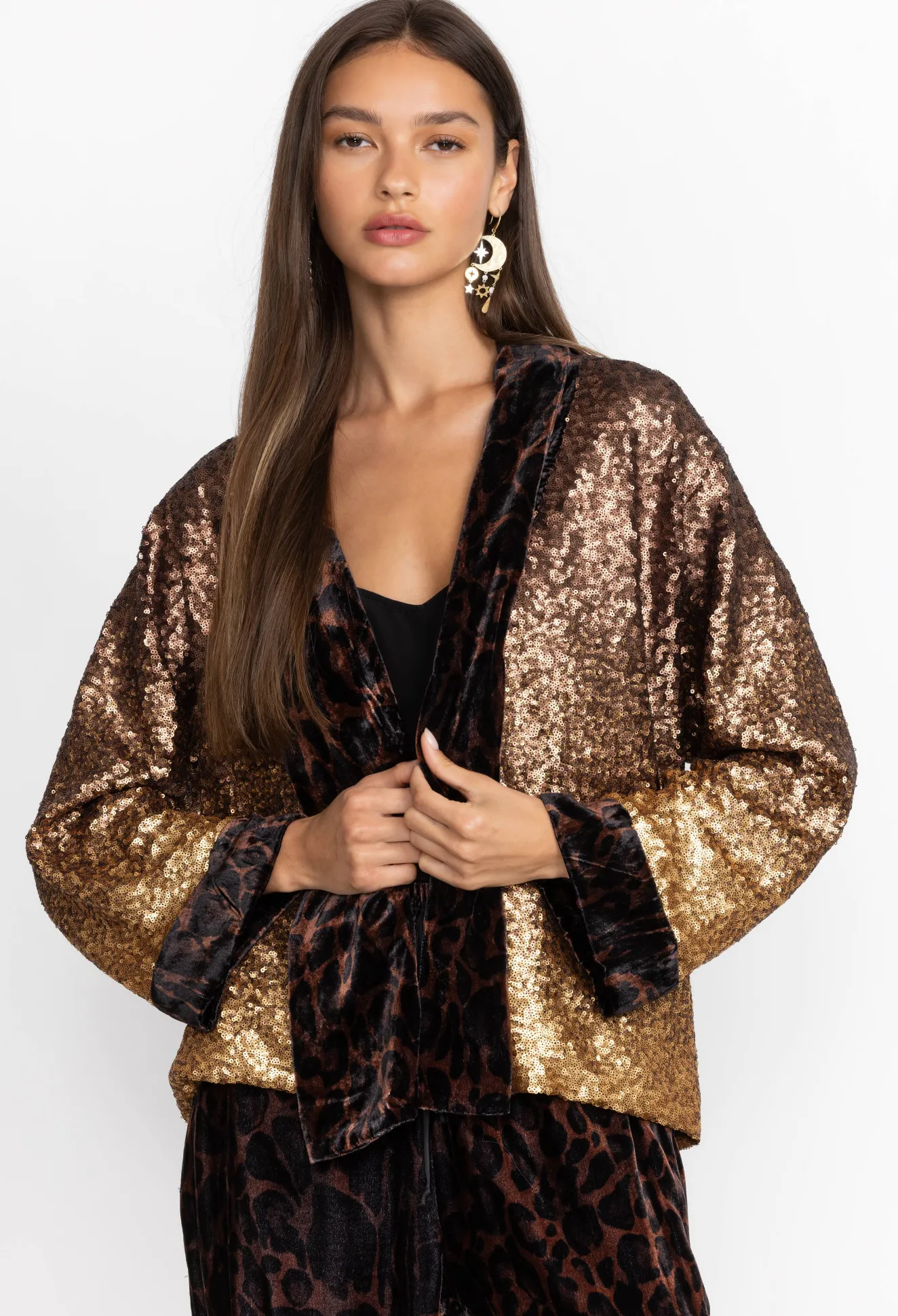Women Johnny Was Sequin Plaza Kimono
