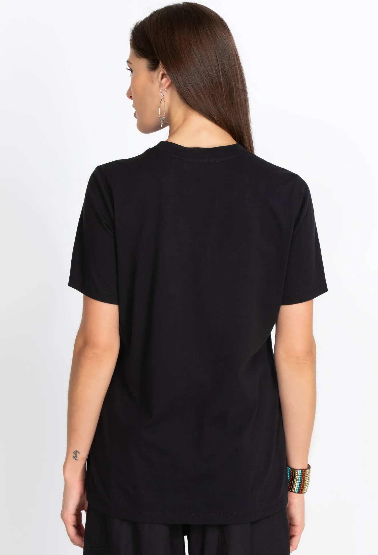 Women Johnny Was Short Sleeve Crew Neck Layering Tee