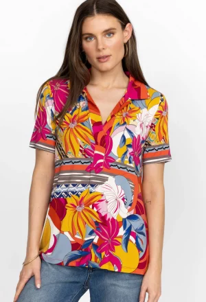 Women Johnny Was Short Sleeve Swing Polo