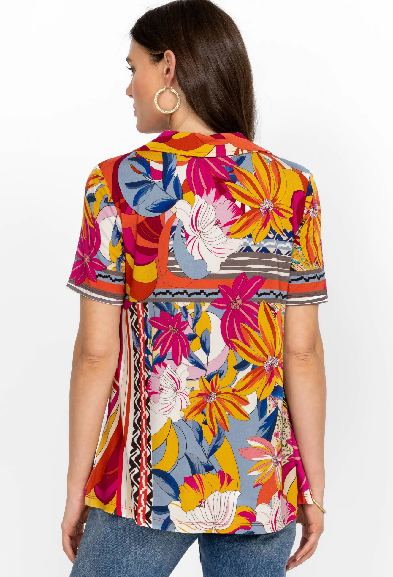 Women Johnny Was Short Sleeve Swing Polo