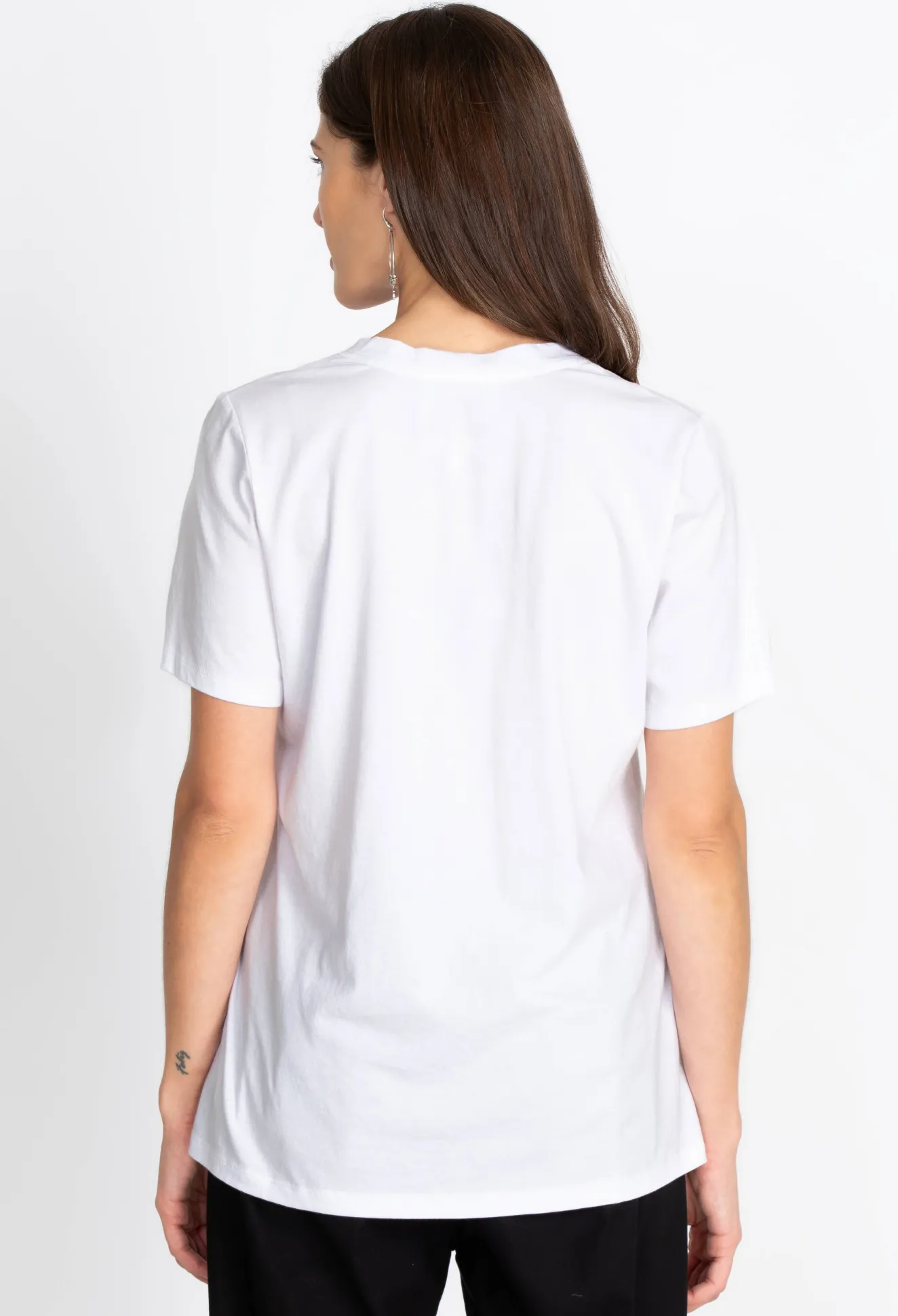 Women Johnny Was Short Sleeve V-Neck Layering Tee