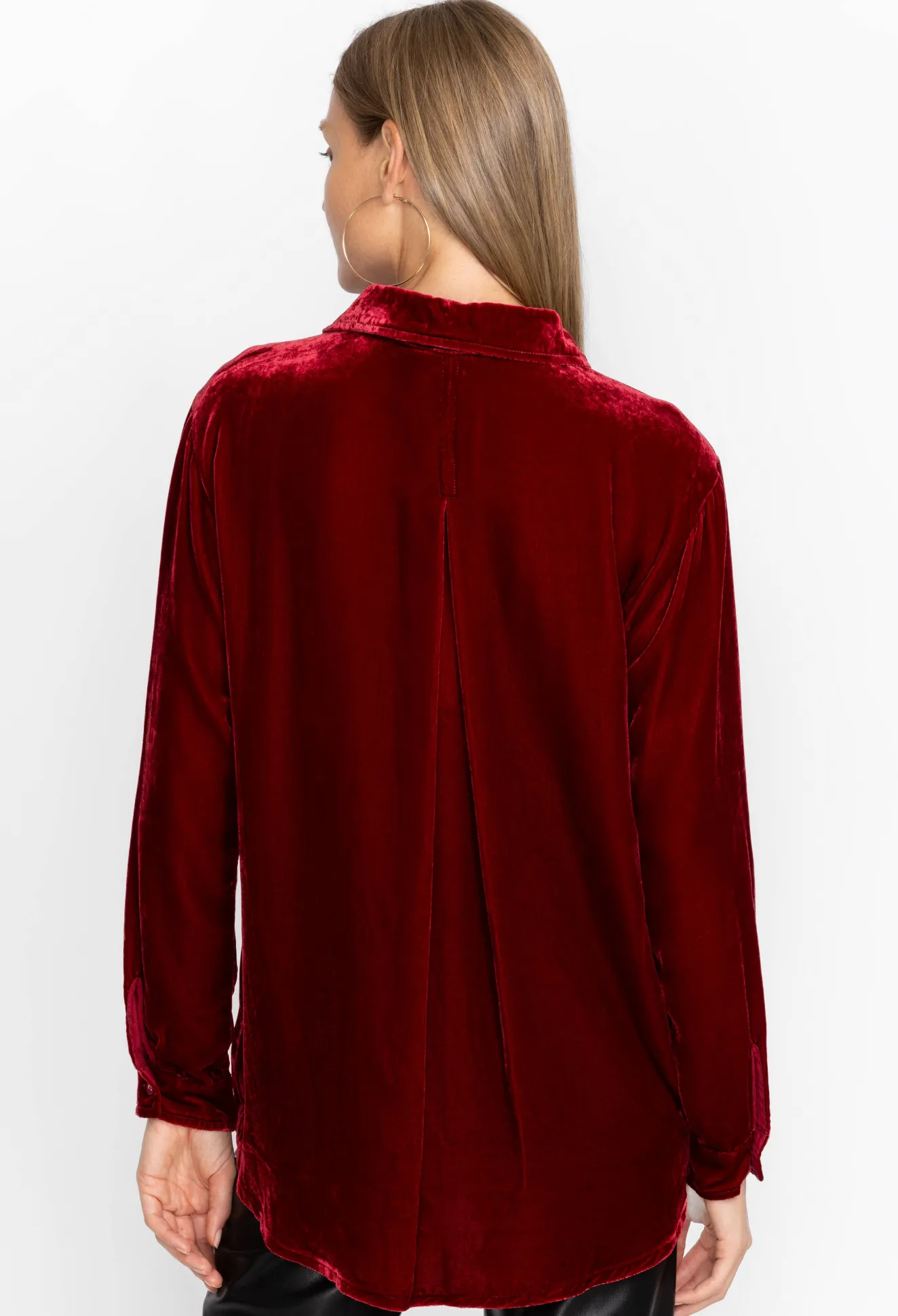Women Johnny Was Sidonia Velvet Oversized Pleat Shirt