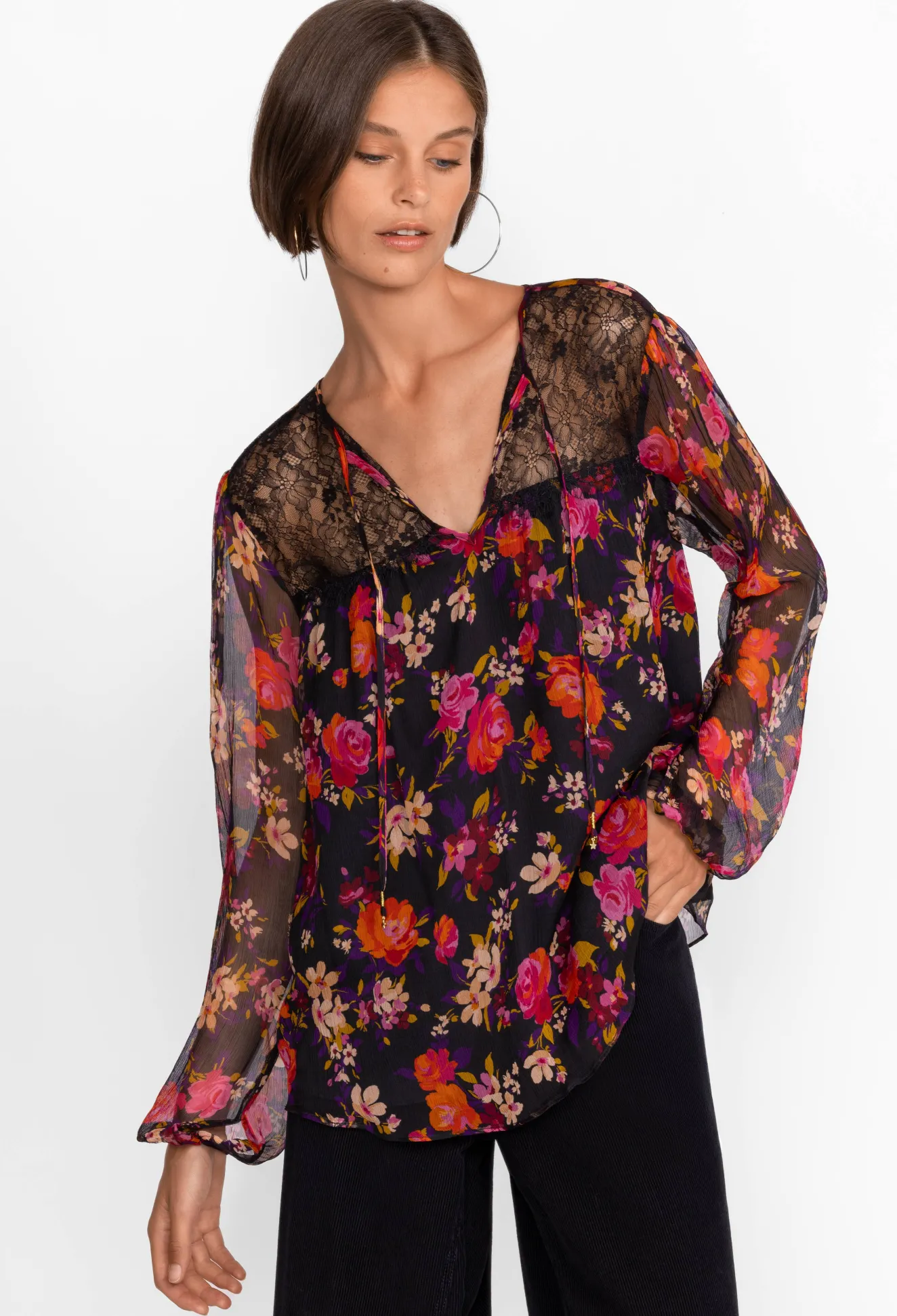 Women Johnny Was Silk Blouse