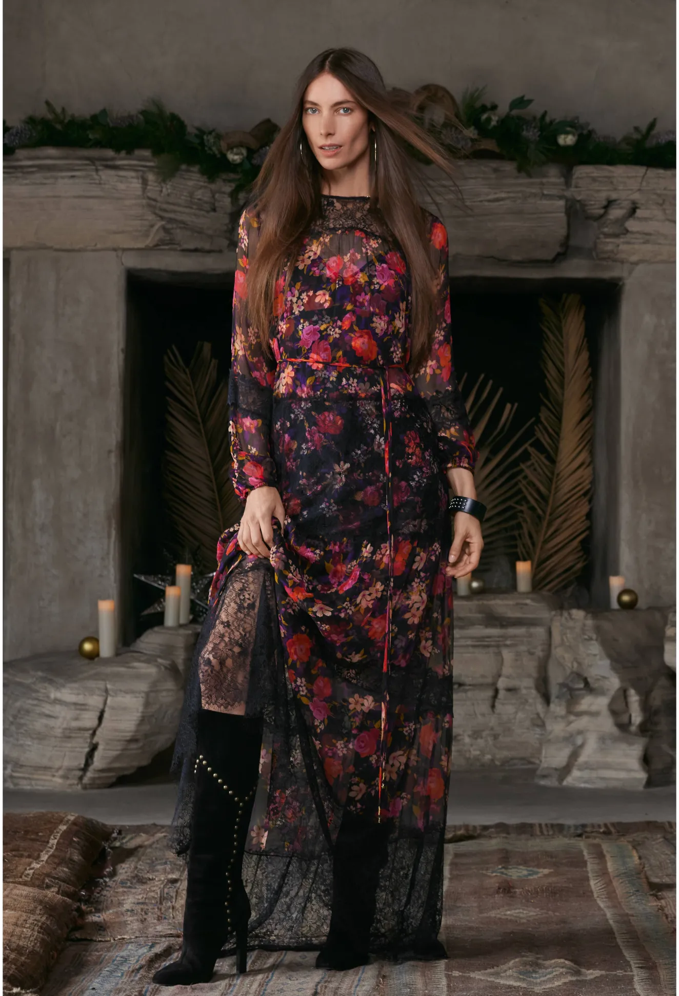 Women Johnny Was Silk Maxi Dress