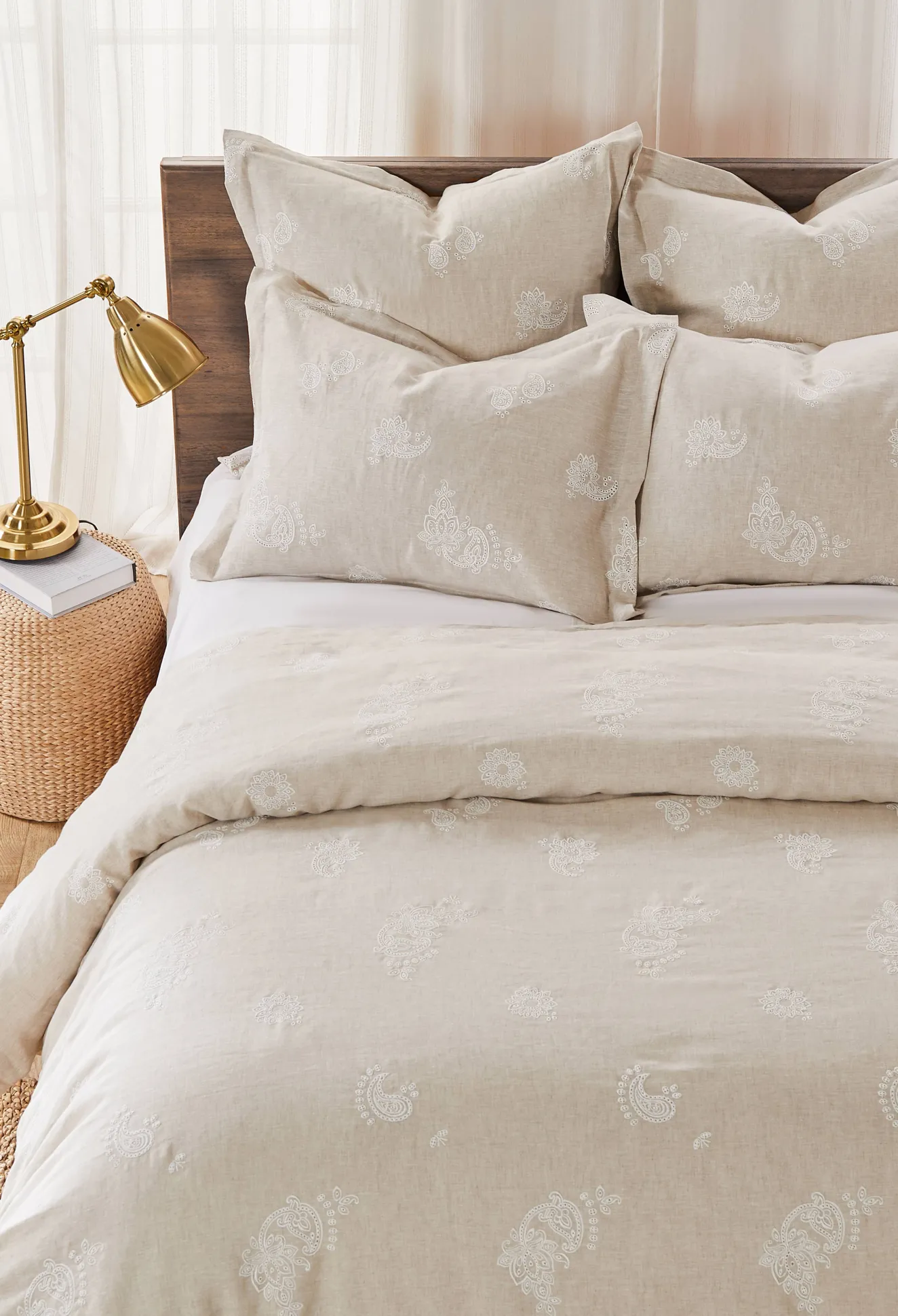 Women Johnny Was Skyler Eyelet Linen Euro Single Sham