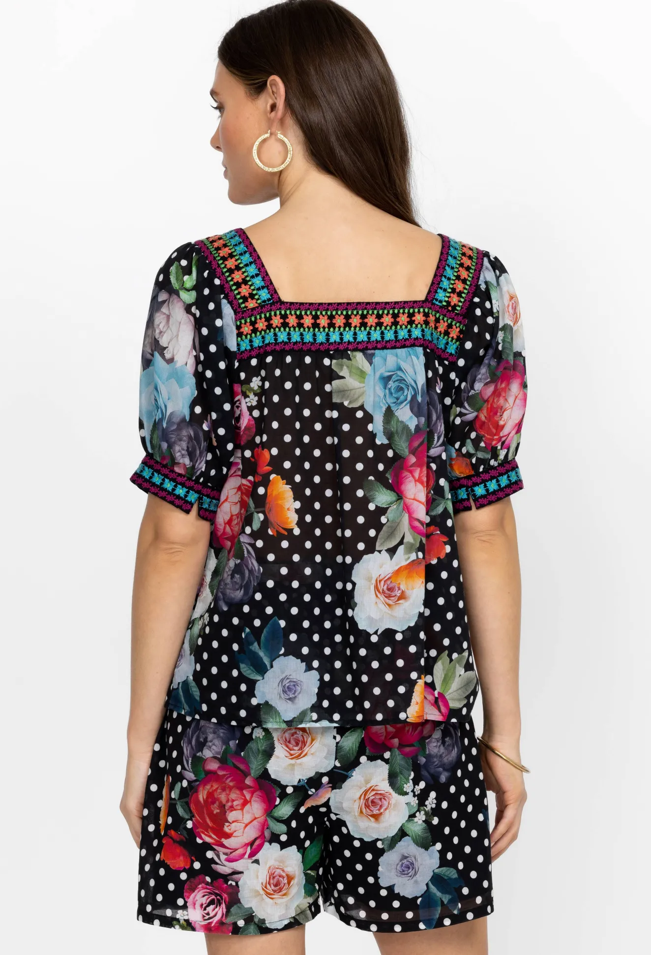 Women Johnny Was Square Neck Park Blouse