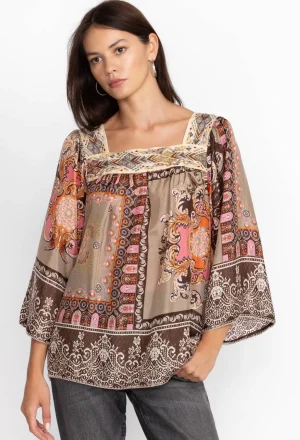 Women Johnny Was Square Neckline Blouse