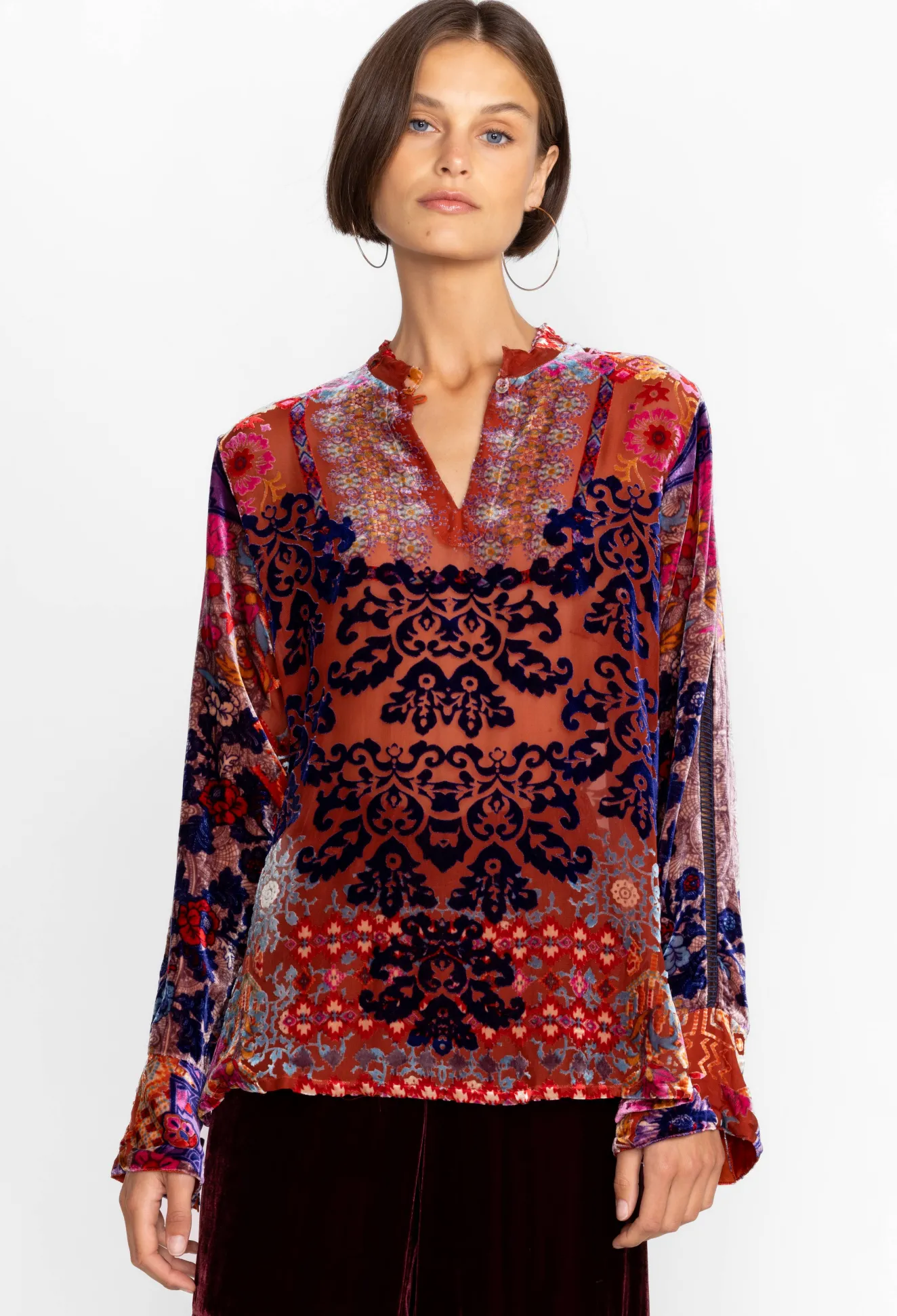 Women Johnny Was Syriah Burnout Enta Blouse