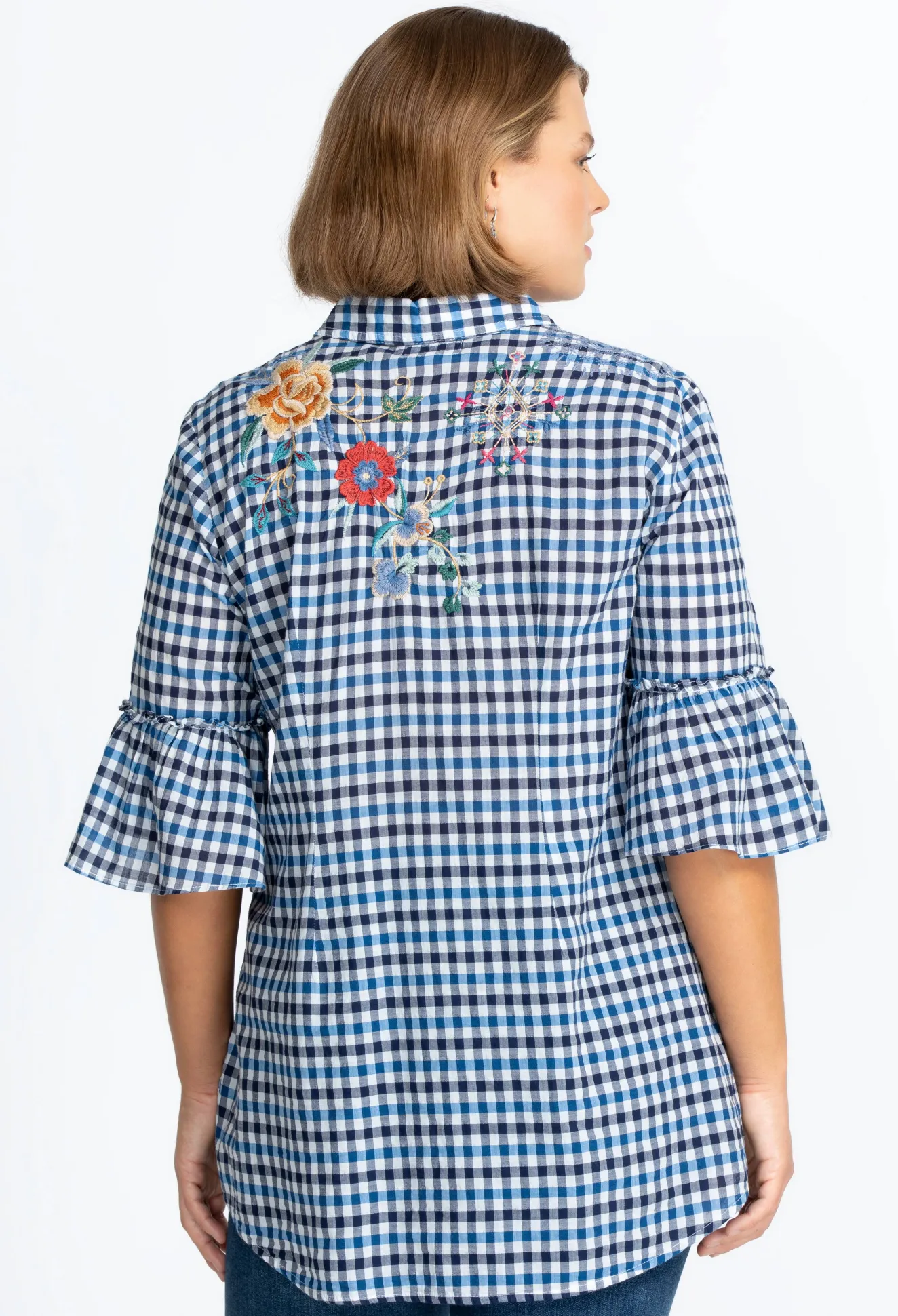 Women Johnny Was Taryn Ruffle Sleeve Tunic