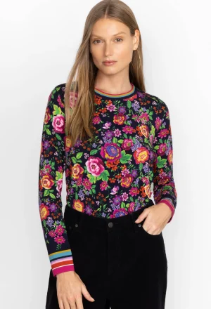 Women Johnny Was The Janie Favorite Long Sleeve Crew Neck Swing Tee