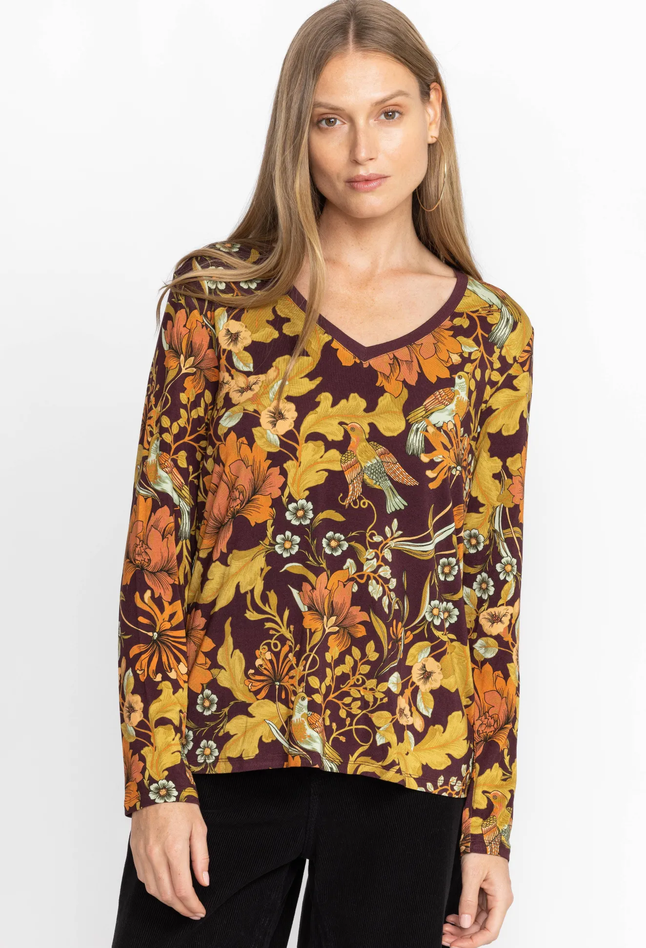 Women Johnny Was The Janie Favorite Long Sleeve V-Neck Tee