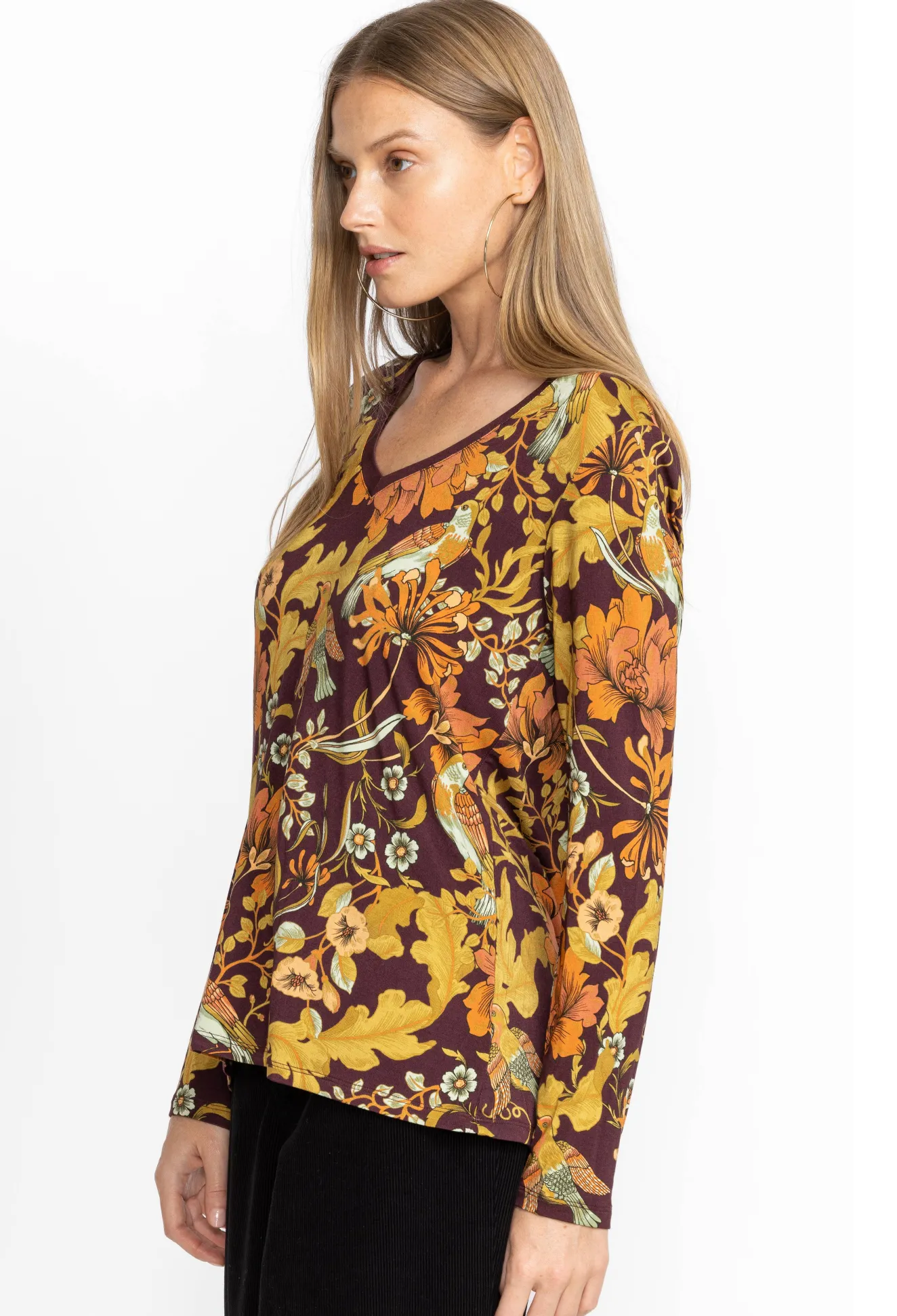 Women Johnny Was The Janie Favorite Long Sleeve V-Neck Tee