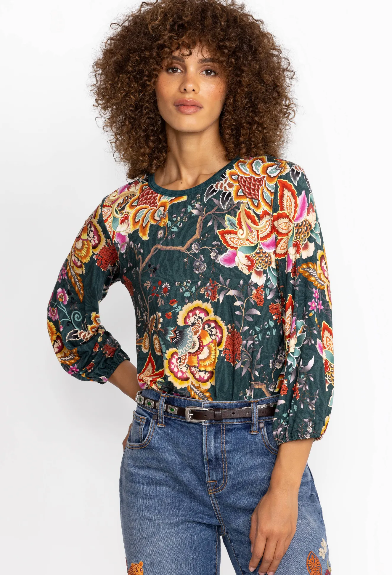 Women Johnny Was The Janie Favorite Puff Sleeve Knit Tee