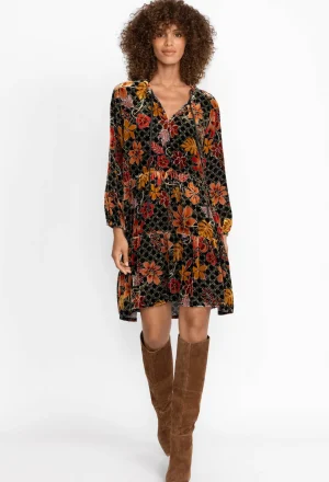 Women Johnny Was Velvet Field Tiered Dress
