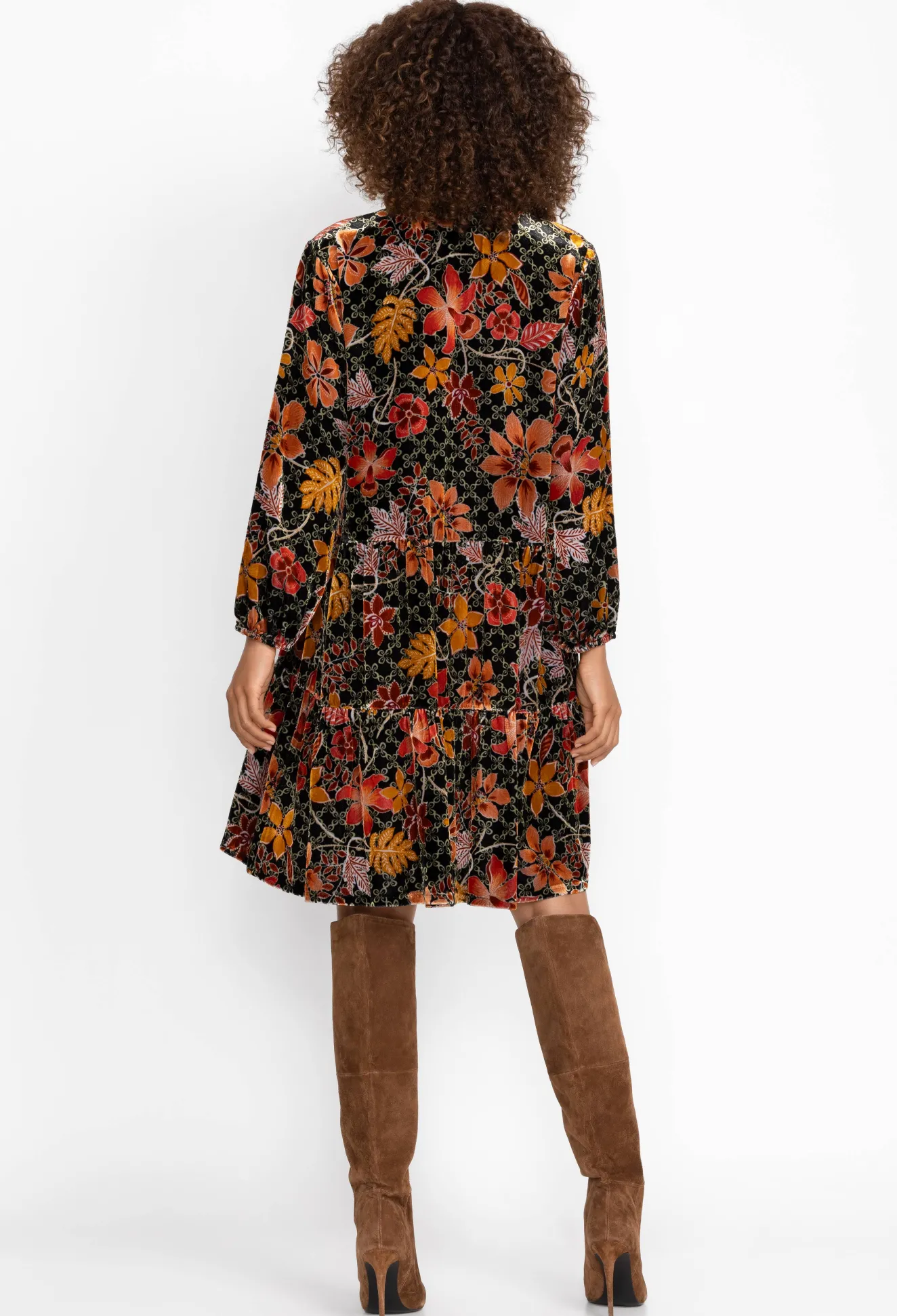 Women Johnny Was Velvet Field Tiered Dress