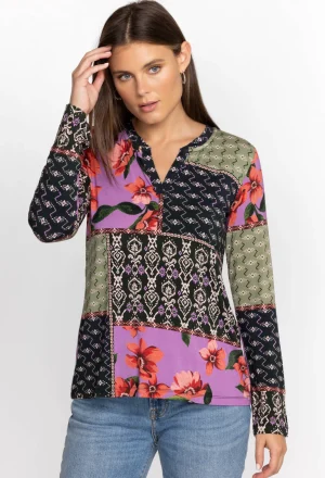 Women Johnny Was Zanda Split Neck Top