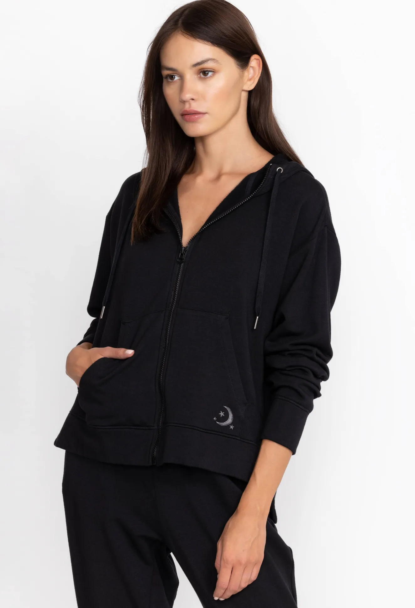 Women Johnny Was Zip Hoodie W/ Side Slits