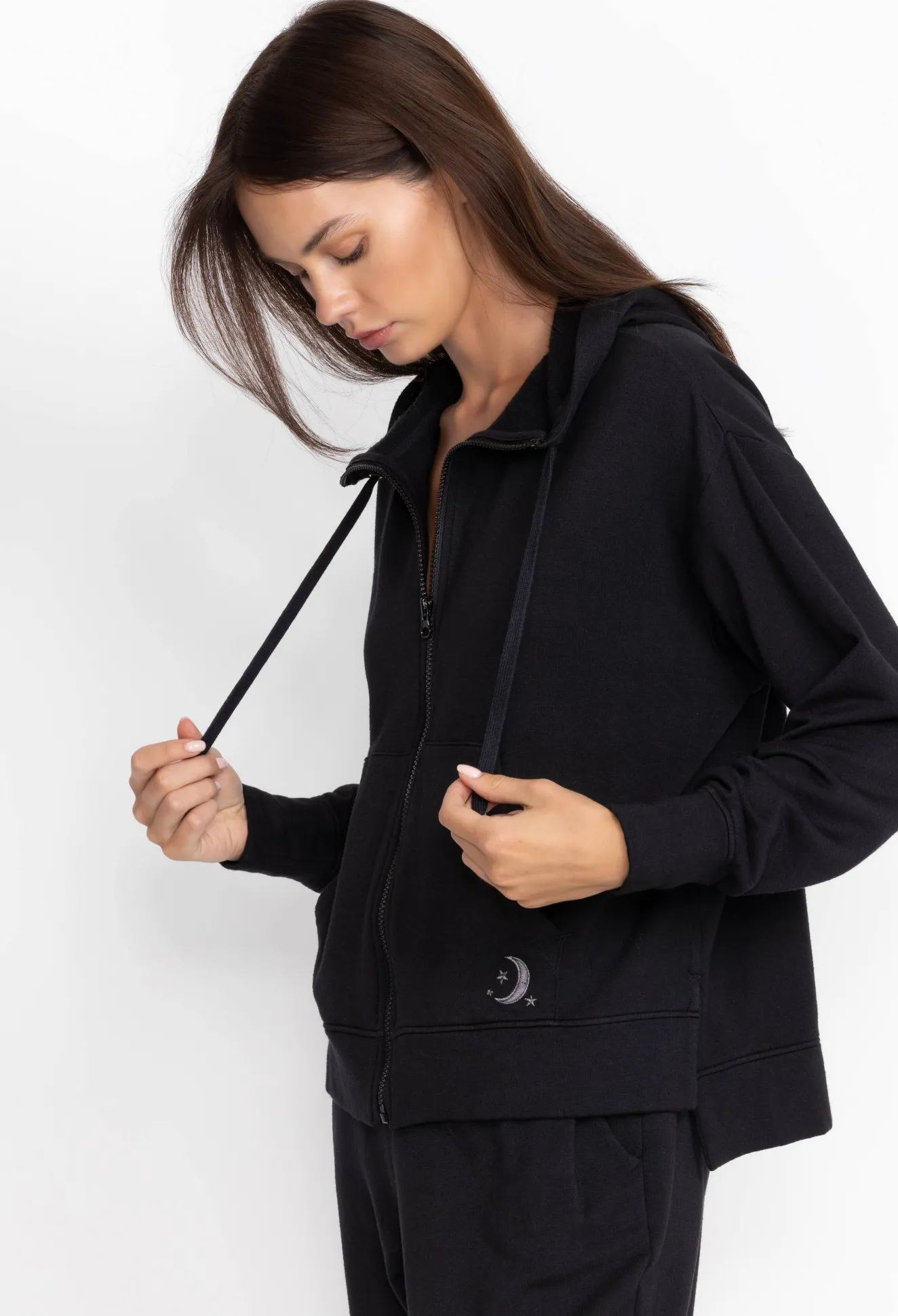 Women Johnny Was Zip Hoodie W/ Side Slits