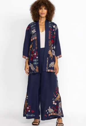 Women Johnny Was Zuzu High Slit Linen Pant